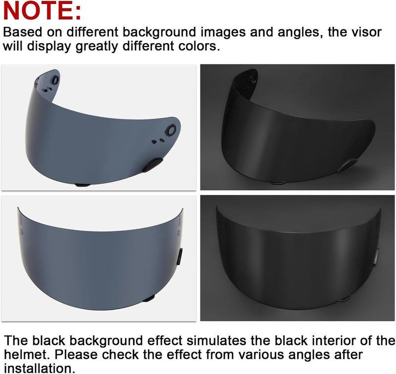 psler Qualifier Visor- Qualifier DLX Helmet Visor Motorcycle Face Shield Accessories Replacement for Bell Qualifier/Star/Vortex/RS-1/Revolver,Black - Image 2